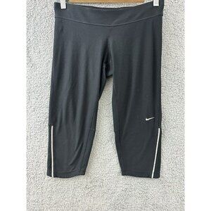 Nike Leggings Womens Small Black Dri Fit Essential Running Crop Knee
